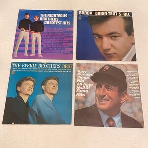 Vintage Vinyl Record Bundle – Romantic Oldies & Vocal Harmony Classics (4 LPs)